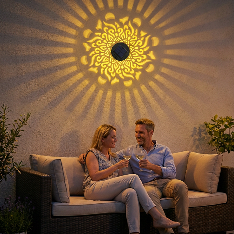 🌀💥 Zeitlich begrenztes Angebot: 1 kaufen, 1 gratis erhalten 🌞💡 WREE® Solar-Mandala-Außenwandleuchte – Projektionslampe für Gartenzaun & Terrasse
