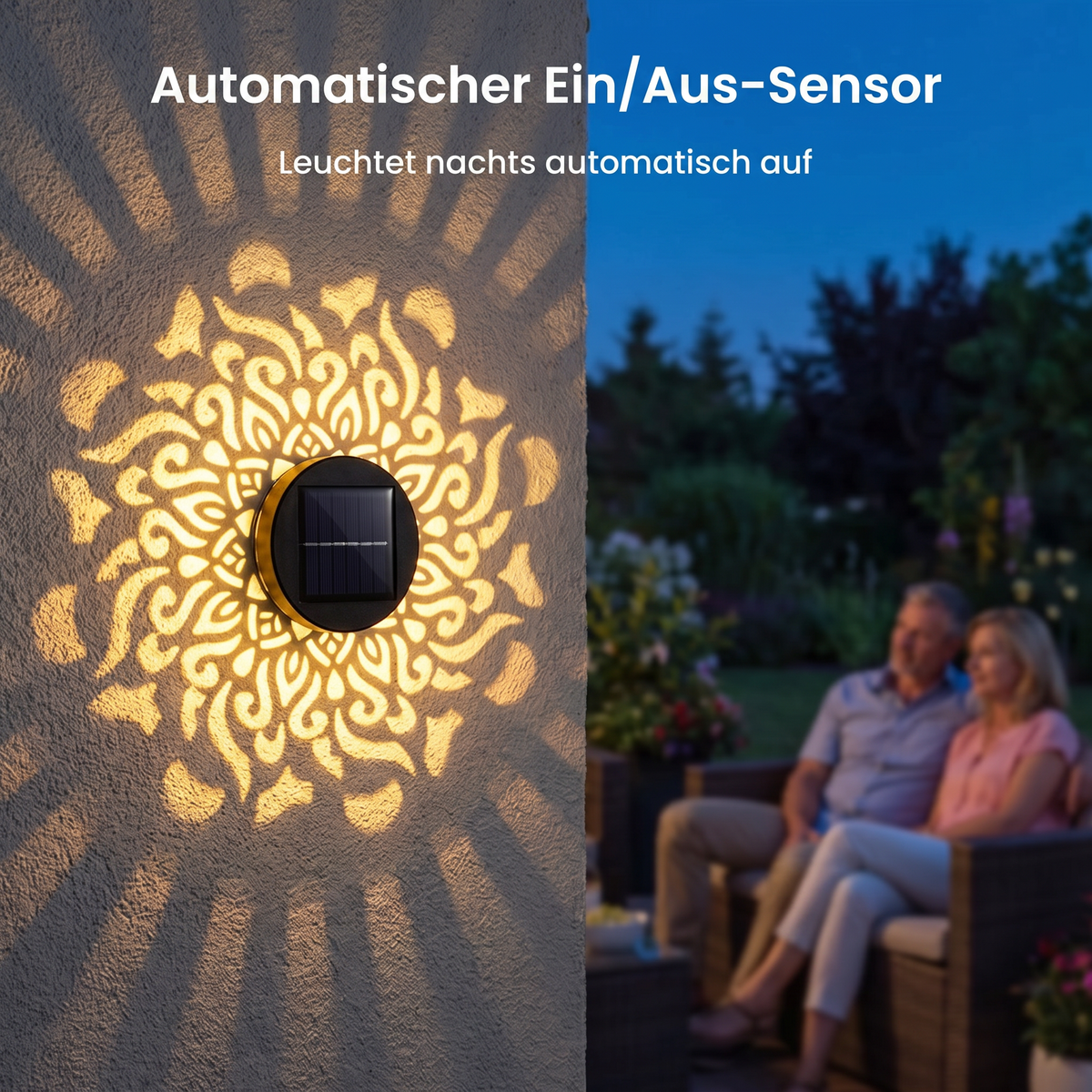 🌀💥 Zeitlich begrenztes Angebot: 1 kaufen, 1 gratis erhalten 🌞💡 WREE® Solar-Mandala-Außenwandleuchte – Projektionslampe für Gartenzaun & Terrasse