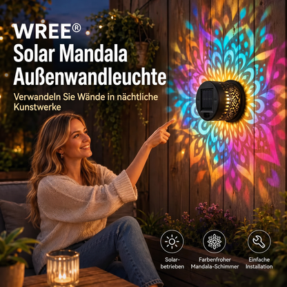 🌀💥 Zeitlich begrenztes Angebot: 1 kaufen, 1 gratis erhalten 🌞💡 WREE® Solar-Mandala-Außenwandleuchte – Projektionslampe für Gartenzaun & Terrasse