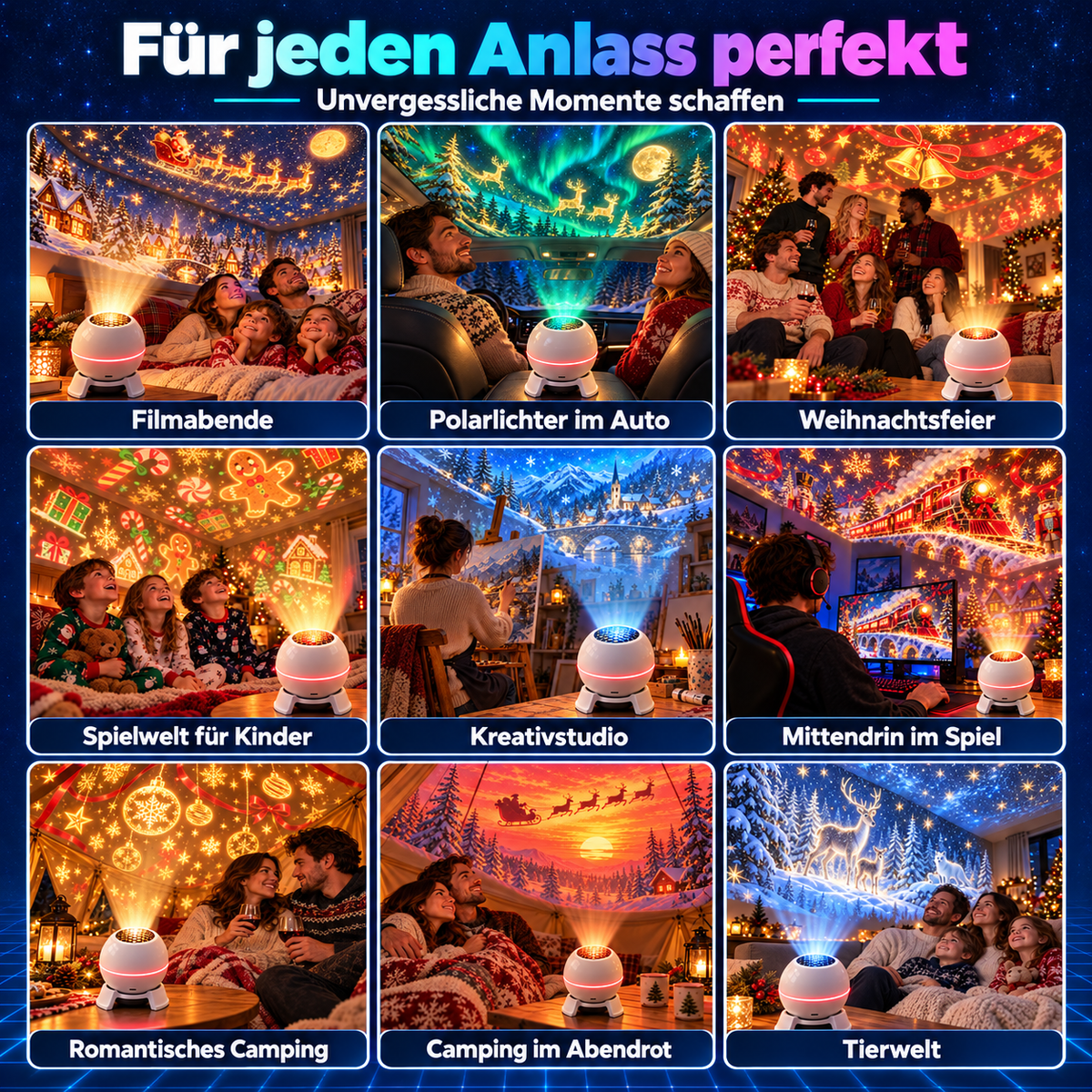 Offizieller Shop | 💖🎄 SCNDR® intelligenter holografischer Projektor (HD Smart Dynamic 5D)