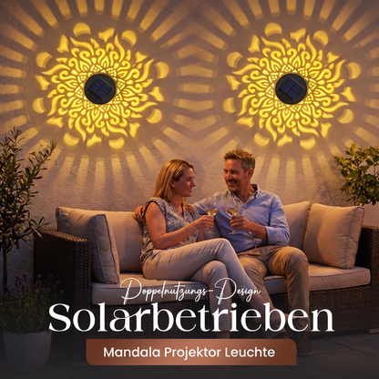 🌀💥 Zeitlich begrenztes Angebot: 1 kaufen, 1 gratis erhalten 🌞💡 WREE® Solar-Mandala-Außenwandleuchte – Projektionslampe für Gartenzaun & Terrasse