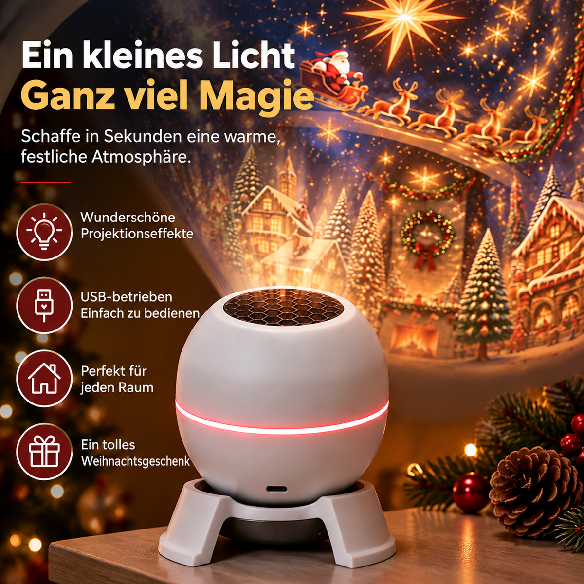 Offizieller Shop | 💖🎄 SCNDR® intelligenter holografischer Projektor (HD Smart Dynamic 5D)
