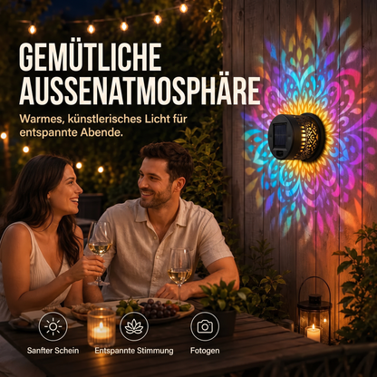 🌀💥 Zeitlich begrenztes Angebot: 1 kaufen, 1 gratis erhalten 🌞💡 WREE® Solar-Mandala-Außenwandleuchte – Projektionslampe für Gartenzaun & Terrasse